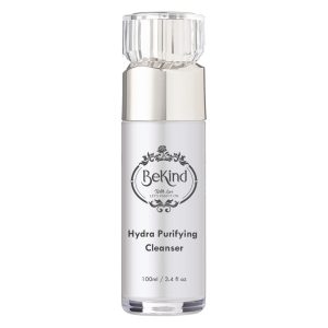 BeKind Hydra Purifying Cleanser 100ml bottle with silver collar and clear cap