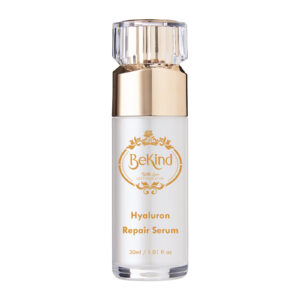 BeKind Hyaluron Repair Serum 30ml bottle with gold collar and clear cap